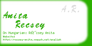 anita recsey business card